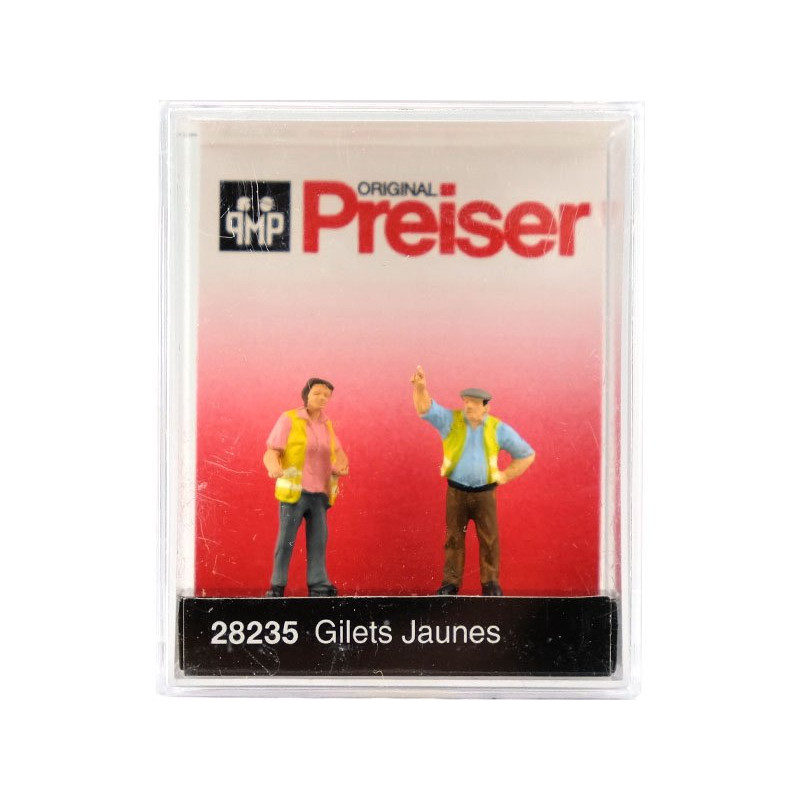 2 gilets jaunes - HO 1/87 - PREISER 28235