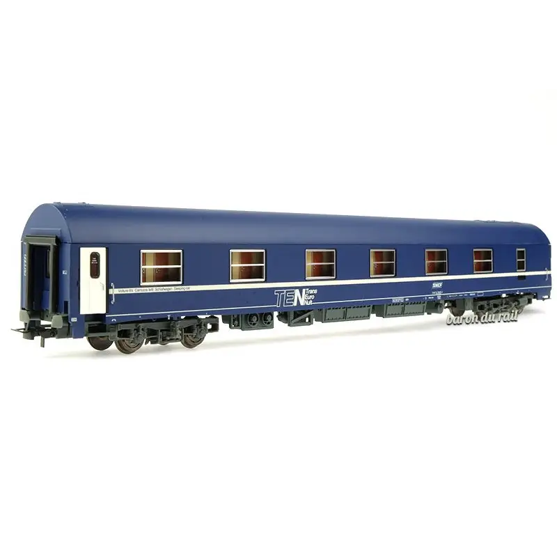 Voiture Lits MU TEN logo encadré ép. IV - SNCF - HO 1/87 - JOUEF HJ4141
