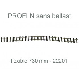 Rail droit semi-flexible 730 mm - Profi sans ballast - N 1/160 - FLEISCHMANN 22201