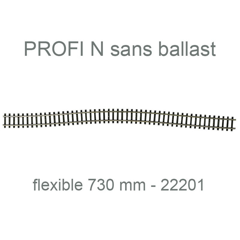 Rail droit semi-flexible 730 mm - Profi sans ballast - N 1/160 - FLEISCHMANN 22201