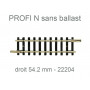 Rail droit 54.2 mm - Profi sans ballast - N 1/160 - FLEISCHMANN 22204