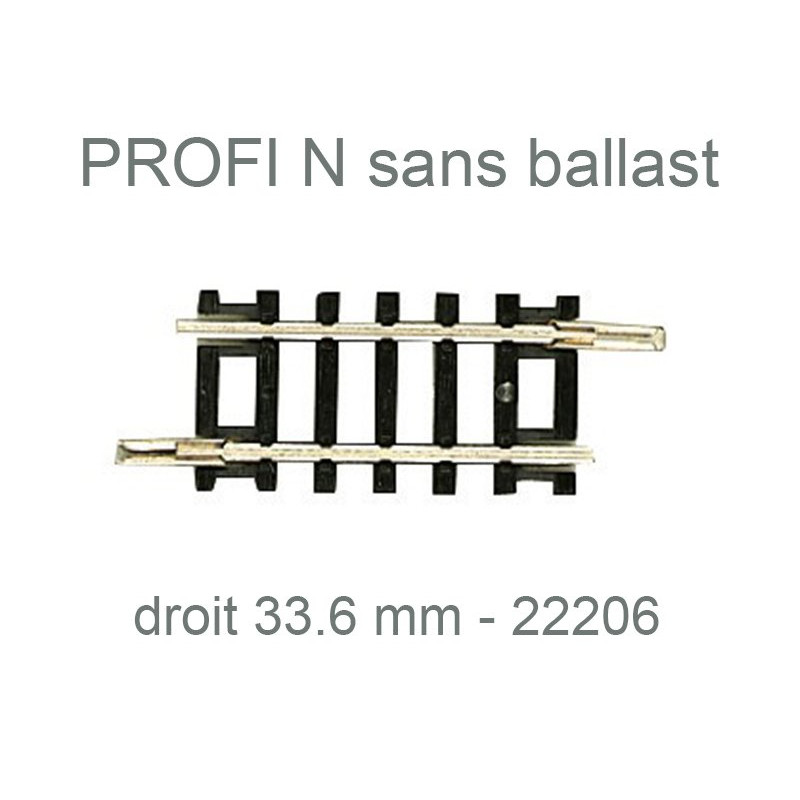 Rail droit 33.6 mm - Profi sans ballast - N 1/160 - FLEISCHMANN 22206