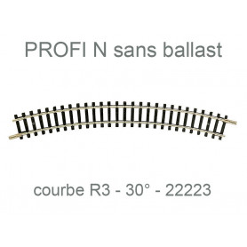 Rail courbe R3 261,8mm 30° - Profi sans ballast - N 1/160 - FLEISCHMANN 22223