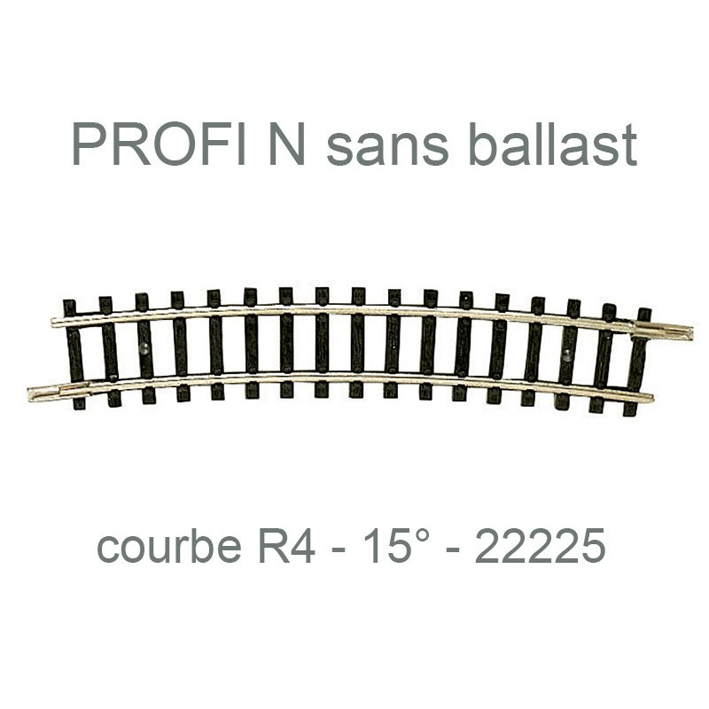 Rail courbe R4 329mm 15° - Profi sans ballast - N 1/160 - FLEISCHMANN 22225