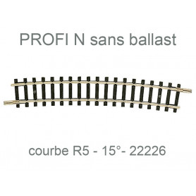 Rail courbe R5 362,6mm 15° - Profi sans ballast - N 1/160 - FLEISCHMANN 22226