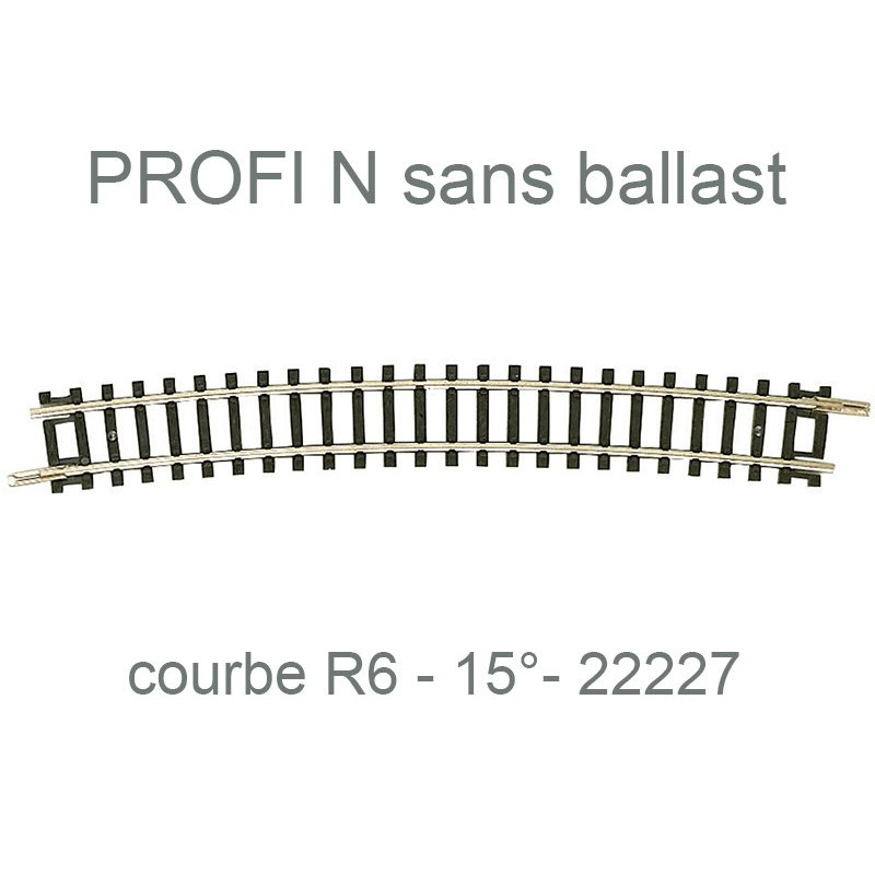 Rail courbe R6 480mm 15° - Profi sans ballast - N 1/160 - FLEISCHMANN 22227