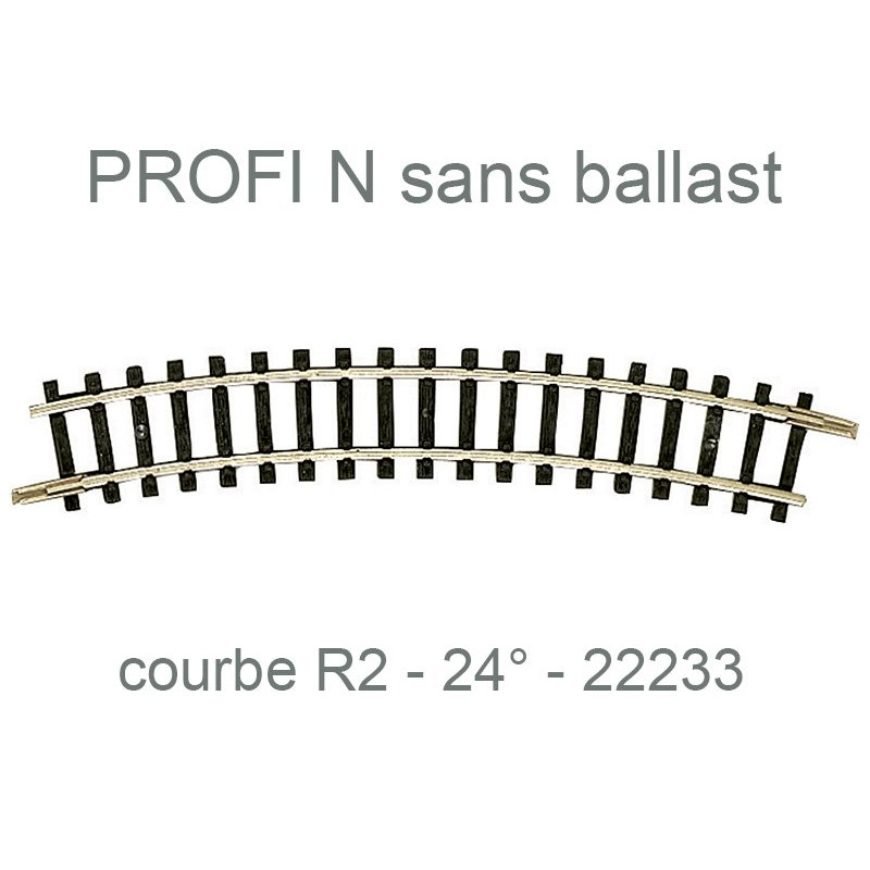 Rail courbe R2 228,2mm 24° - Profi sans ballast - N 1/160 - FLEISCHMANN 22233