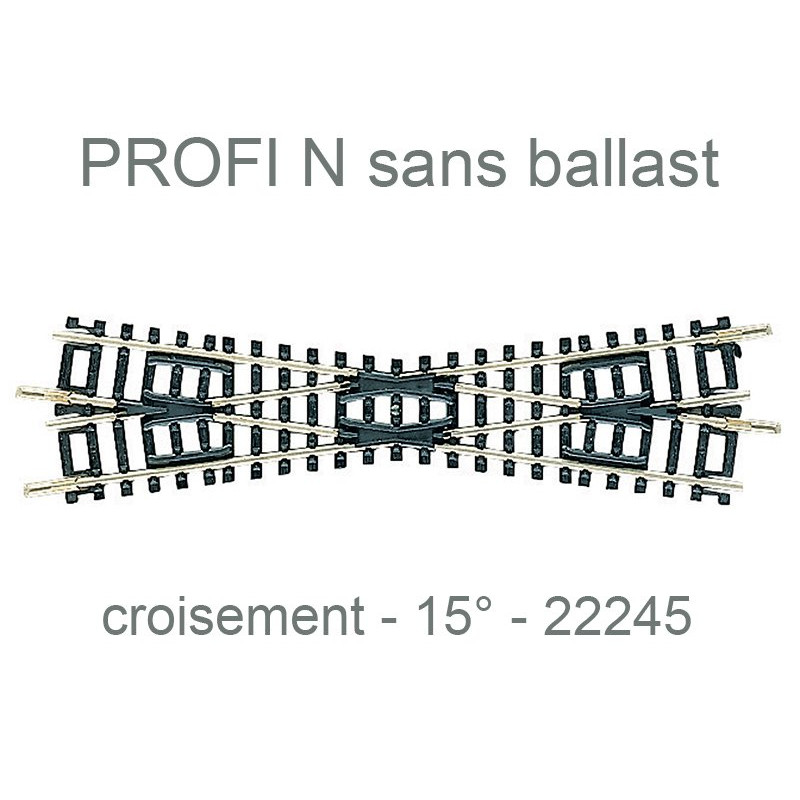Croisement 112,6mm 15° - Profi sans ballast - N 1/160 - FLEISCHMANN 22245