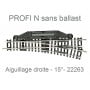 Aiguillage droit à droite électrique 15° - Profi sans ballast - N 1/160 - FLEISCHMANN 22263