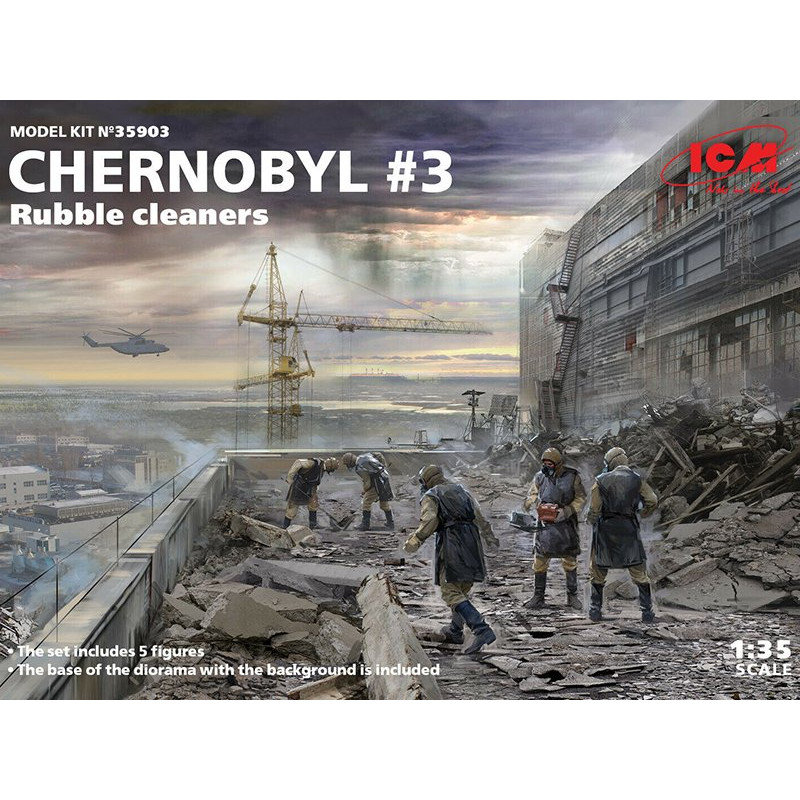Chernobyl set 3 - 5 figurines Rubble cleaners - échelle 1/35 - ICM 35903