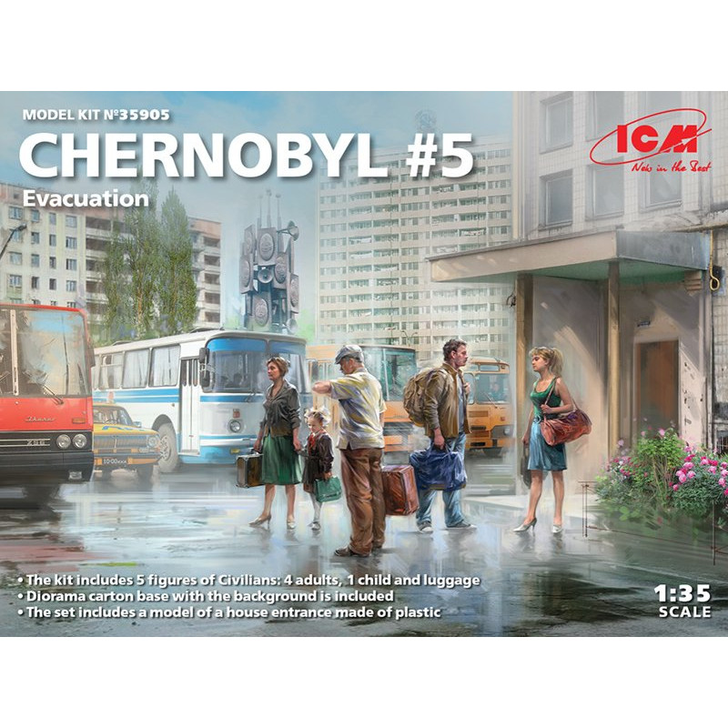 Chernobyl set 5 - 5 figurines Evacuation - échelle 1/35 - ICM 35905
