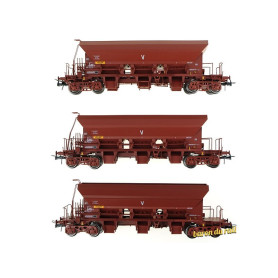 Set 3x wagon trémie F70 Uas ép. IV SNCF - HO 1/87 - REE WB-678