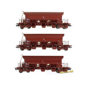 Set 3x wagon trémie F70 Uas ép. IV-V SNCF - HO 1/87 - REE WB-679