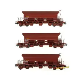 Set 3x wagon trémie F70 Uas ép. IV-V SNCF - HO 1/87 - REE WB-682