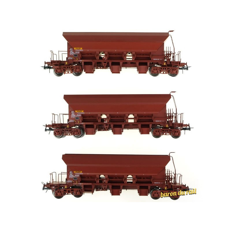 Set 3x wagon trémie F70 Uas ép. IV-V SNCF - HO 1/87 - REE WB-682