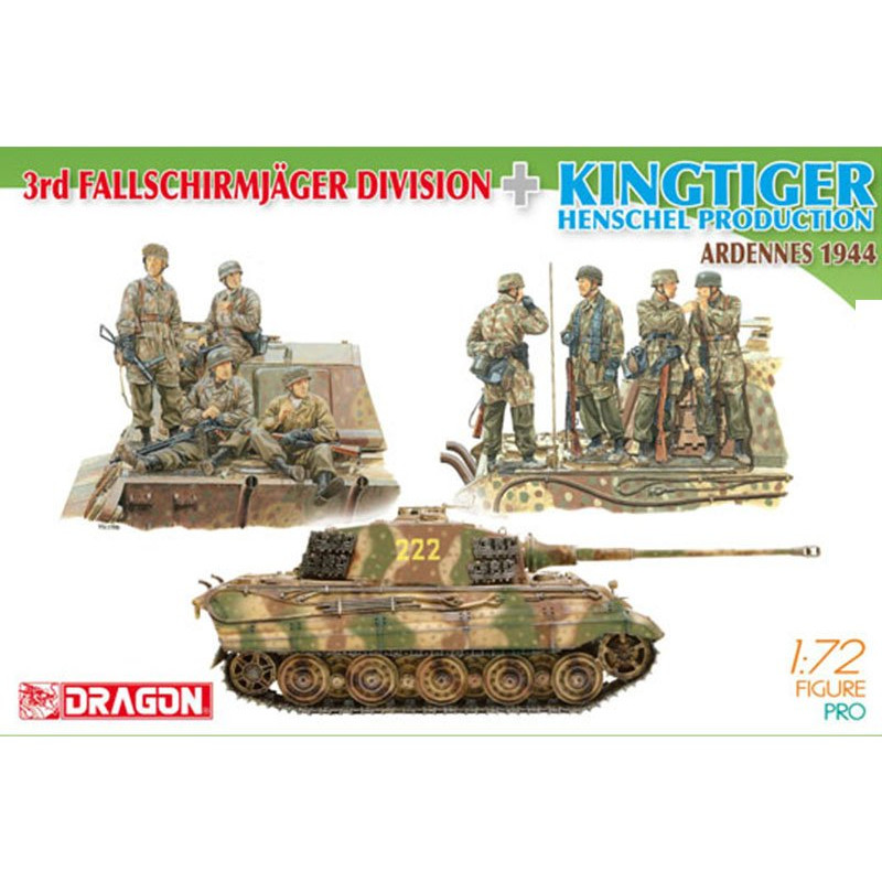 King Tiger Henschel & Paras Ardennes 1944 WWII - 1/72 - DRAGON 7400