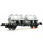 Wagon UFR Biporteur citernes rondes RAYMONDI ép III - HO 1/87 - REE WB-615
