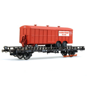 Wagon UFR Biporteur remorque SOBOTRAF ép III - HO 1/87 - REE WB-617