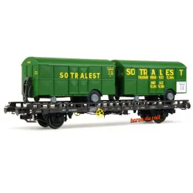 Wagon UFR Biporteur remorques SOTRALEST ép III - HO 1/87 - REE WB-620