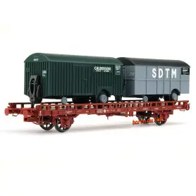 Wagon UFR Biporteur SDTM + CALBERSON ép IV - HO 1/87 - REE WB-622
