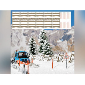Clôtures à neige et poteaux à neige - HO 1/87 - BUSCH 1120