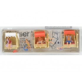 PREISER 10427 - Miradors de plage et personnages - HO 1/87