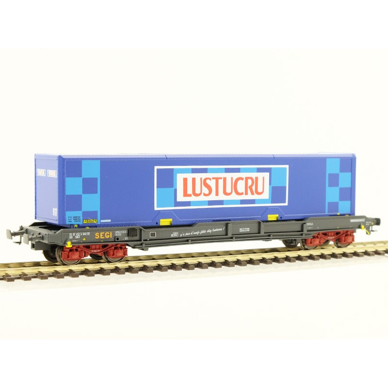 Wagon porte conteneur LUSTUCRU époque IV - HO - LS Models 30317