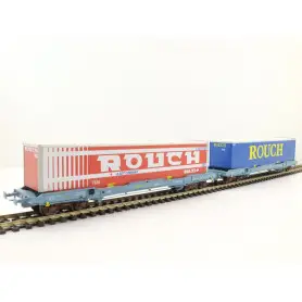 2 Wagons Chrono froid ROUCH rouge - bleu époque V-VI - HO - LS Models 30313