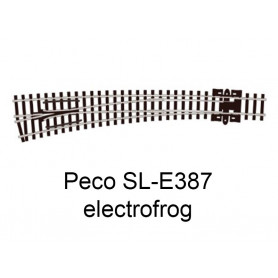 PECO SL-E387 - Aiguillage courbe à gauche 10° Electrofrog échelle N