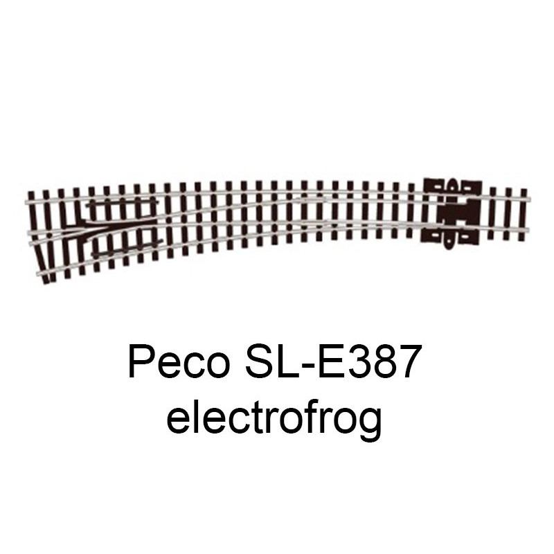 PECO SL-E387 - Aiguillage courbe à gauche 10° Electrofrog échelle N