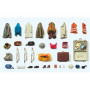 Habits divers, vestes, chaussures, sacs - HO 1/87 - PREISER 17008