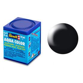 Revell 302 noir satiné peinture acrylique Aqua Color - 18ml - REVELL 36302