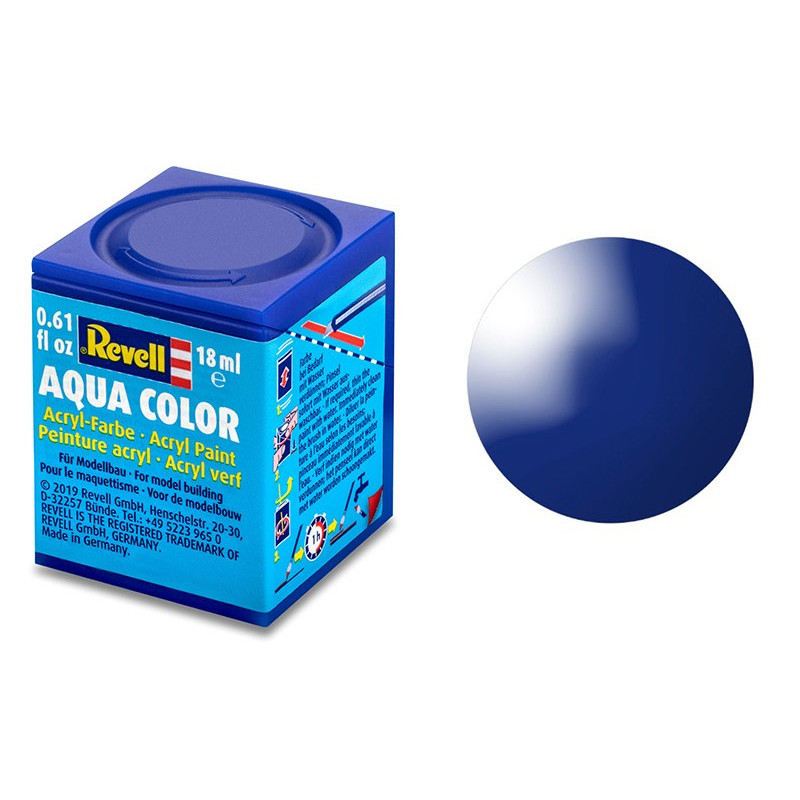Revell 51 bleu moyen brillant peinture acrylique Aqua Color - 18ml - REVELL 36151