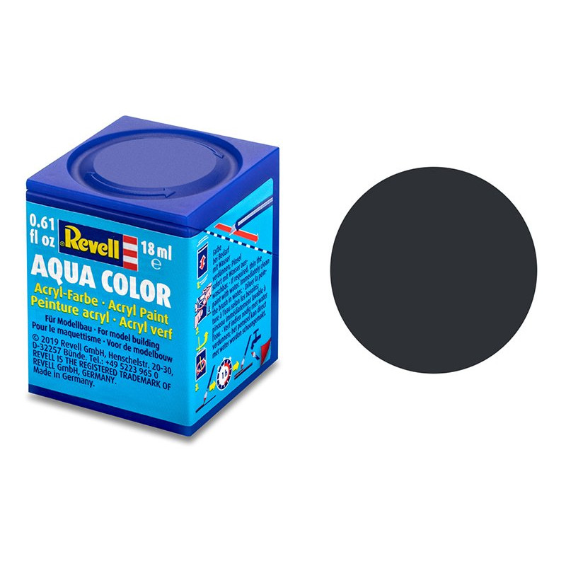 Revell 09 anthracite mat peinture acrylique Aqua Color - 18ml - REVELL 36109