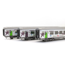 Set 3 voitures Intercité VTU Basse-Normandie Carmillon - HO - Ls models 40291
