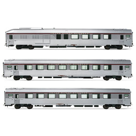 3 voitures TEE L'Arbalète A8tu, A8u et A4DTux ép. IV - SNCF - HO 1/87 - JOUEF HJ4144