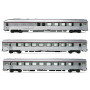 3 voitures TEE L'Arbalète A8tu, A8u et A4DTux ép. IV - SNCF - HO 1/87 - JOUEF HJ4144