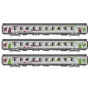 Set 3 voitures Intercité VTU Basse-Normandie Carmillon - HO - Ls models 40291