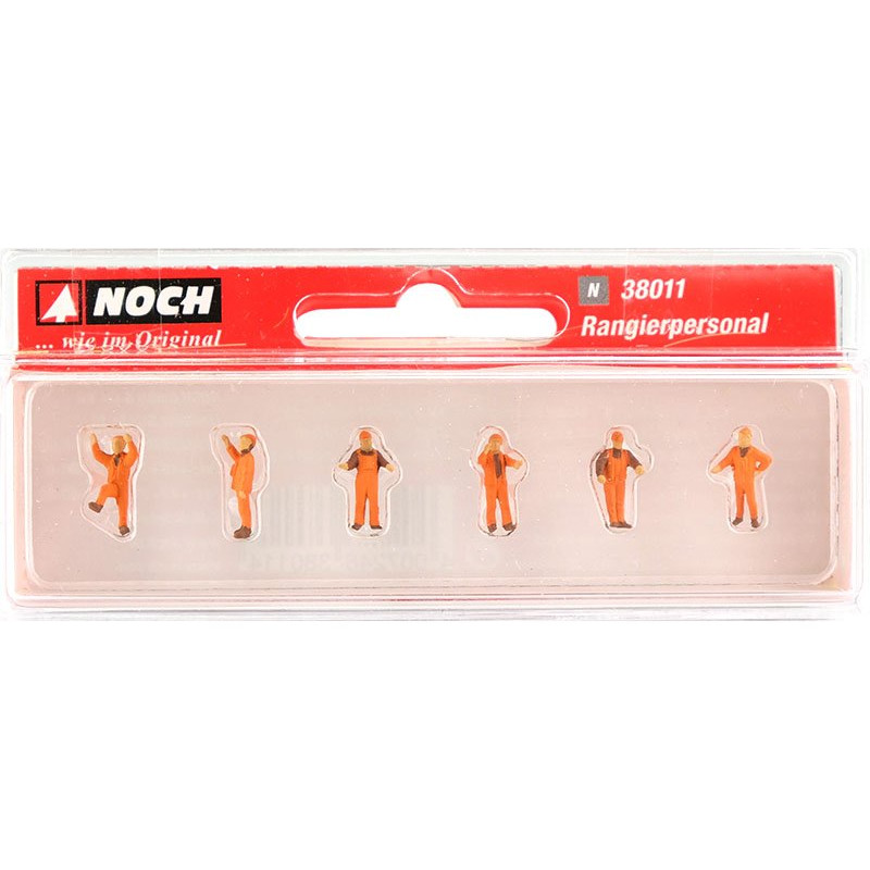 6 ouvriers en tenue orange - N 1/160 - NOCH 38011