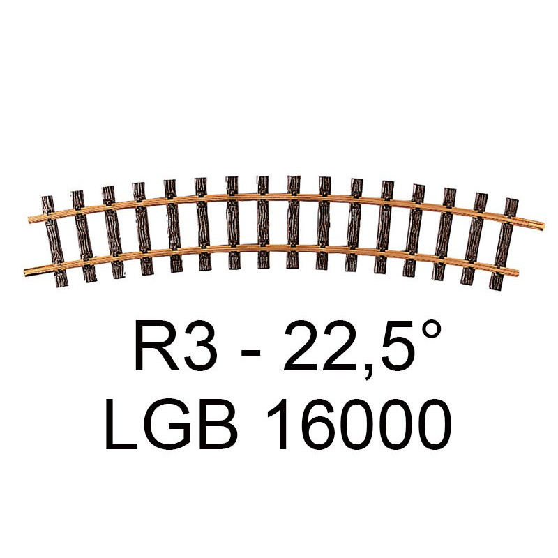 Rail courbe R3 1195 mm 22,5° - échelle G 1/22,5 - LGB 16000