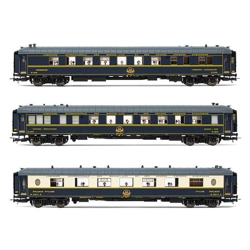 3x voitures Riviera-Anatolie-Flèche d'Or - ép. V-VI - CIWL - HO 1/87 - JOUEF HJ4156