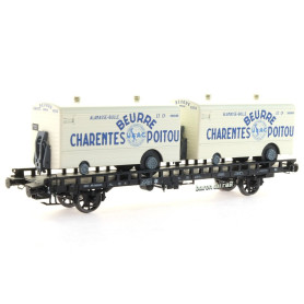 Wagon UFR Biporteur Beurre CHARENTES-POITOU ép III - HO 1/87 - REE WB-637