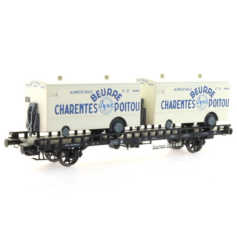 Wagon UFR Biporteur Beurre CHARENTES-POITOU ép III - HO 1/87 - REE WB-637