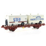 Wagon UFR Biporteur STEF-Beurre PC ép IV - HO 1/87 - REE WB-641