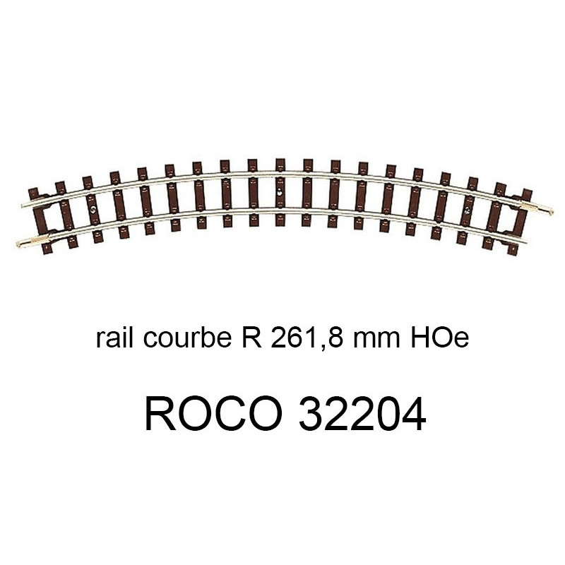 Rail courbe rayon 261,8 voie étroite HOe - ROCO 32204
