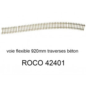 Voie flexible 920 mm traverse béton - ROCO 42401