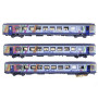 Set 3 voitures Vtu Alsace Grand Est Carmillon ép. VI - SNCF - HO 1/87 - LS Models 41208