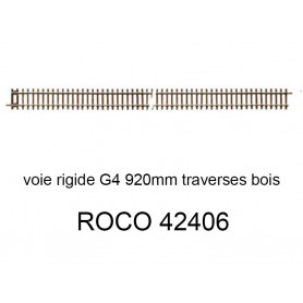 Voie rigide 920 mm traverse bois - ROCO 42406