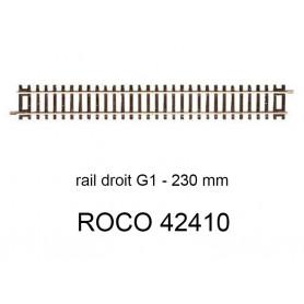 Rail droit 230mm - HO 1/87 - ROCO 42410