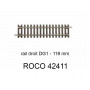 Rail droit 119mm - ROCO 42411